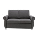 57.5" Pull Out Sofa Bed Loveseat Sleeper with Twin Size Memory Mattress for Living Room Spaces, Gray