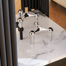 2-Tier Side Table, Faur Marbling End Table, Narrow Side Table with Storage Shelves, Modern Design Beside Table, Wood Nightstand for Living Room, Bedroom, and Office, Easy to Assembly, Black