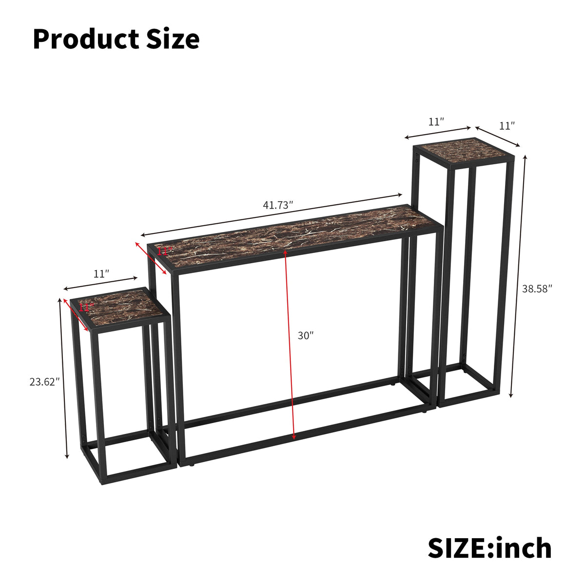 3-Piece Set of Narrow Table, photo 7 of 10