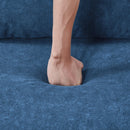 55.1" Pull Out Sleep Sofa Bed Loveseats Sofa Couch with Adjustable Backrest, Storage Pockets, 2 Soft Pillows, USB Ports for Living Room, Bedroom, Apartment, Office, Blue