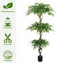 Artificial Ficus Tree With Pot For Home Decor Indoor Plant - Green