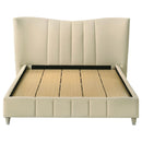 Evelyn Upholstered Queen Panel Platform Bed Ivory