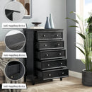 Modern 5-Drawer Black Dresser for Living Room Storage by HouseOfZazla