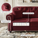 Upholstered Sofa Set With Nailhead Trim And Rolled Armrests, Includes Pillows