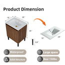 Bathroom Vanity With Ceramic Sink, Floor-Standing Design, Soft-Closing Drawers by HouseOfZazla