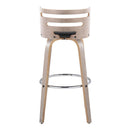 Cosini - Mid Century Modern Fixed Height, Barstool With Swivel With Round Footrest (Set of 2) by HouseOfZazla