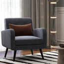 Modern Upholstered Comfy Accent Chair Single Sofa with Rubber Wood Legs by LJGDeals
