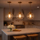Gleam - Single Light Pendant Lamp With Clear Globe Satin - Antique Brass / Clear / Gold by HouseOfZazla