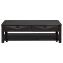 Marcelo Wood Coffee Table with 2 Drawers and Shelf Coffee