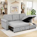 83" Modern Convertible Sleeper Sofa Bed with Storage Chaise,Gray