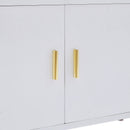 78 Inch 4 Tiers Home Office Bookcase Bookshelf, Storage Cabinet Display Shelf, X Bar Gold Frame