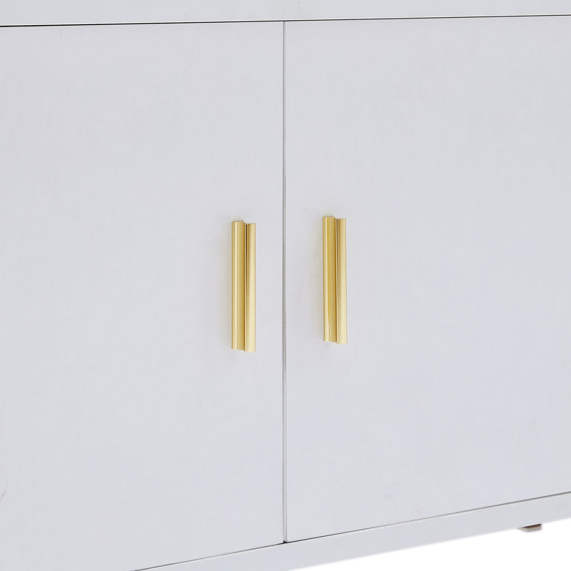 78 Inch 4 Tiers Home Office Bookcase Bookshelf, Storage Cabinet Display Shelf, X Bar Gold Frame