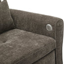 2-in-1 Sofa 82' Three-Seater with Sofa Bed and Reversible Recliner, Dark Grey Chenille