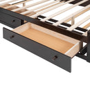 Bed With All In One Cabinet, Shelf And Sockets, Twin Long Trundle