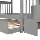 Stairway Bunk Bed With Storage And Guard Rail For Bedroom by HouseOfZazla