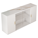 2405Wooden side cabinets with glass doors for dust prevention, modern storage display lockers for living and dining rooms and other domestic areas