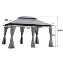 13x10 Ft Outdoor Patio Gazebo Canopy Tent with Ventilated Double Roof and Side Wall