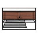 Platform Bed Frame With Trundle, USB Ports And Slat Support, No Box Spring Needed by HouseOfZazla