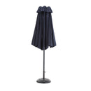 14.8 Ft Double Sided Outdoor Umbrella Rectangular Large with Crank (Navy blue)