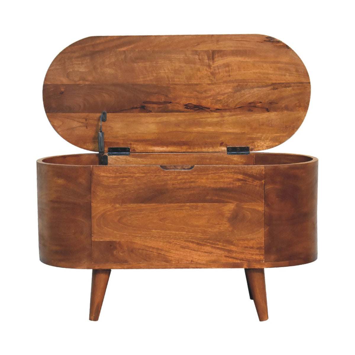 Solid Wood Chestnut Rounded Lid-Up Blanket Box, photo 5 of 10