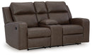 Lavenhorne - Dbl Rec Loveseat W/Console - Granite by Unique Piece Furniture