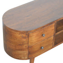 Solid Wood Rounded Entertainment Unit by Unique Piece Furniture
