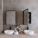 20x30 Inch Recessed Black Metal Framed Medicine Cabinet