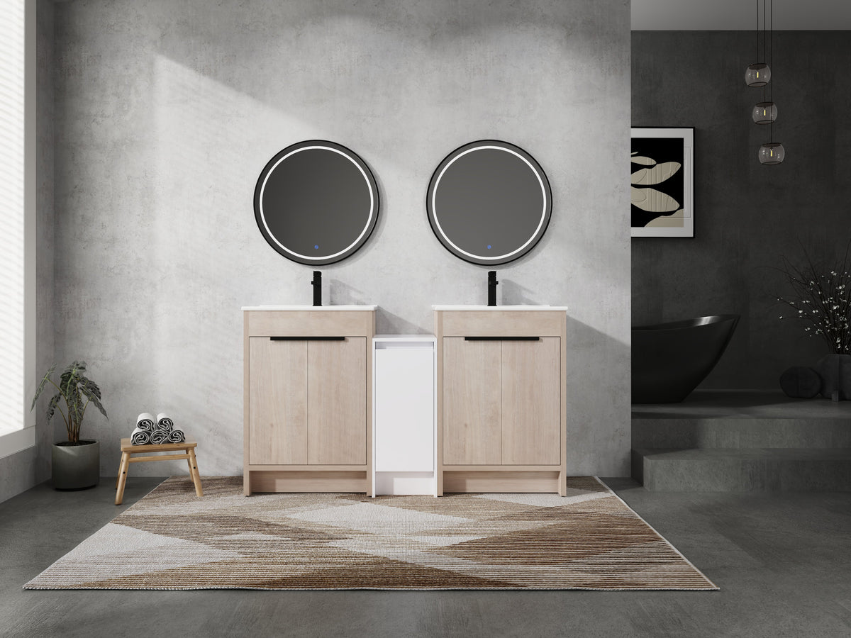 60 Inch Freestanding Bathroom Vanity with Ceramic Sink, photo 2 of 10