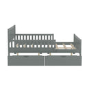 Platform Bed With Guardrails On Both Sides And 2 Storage Drawers by HouseOfZazla
