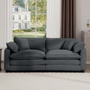 Modern 2 Seater With 4 Pillows, Upholstered Deep Seating Loveseat by HouseOfZazla