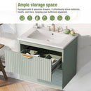 Modern Wall-Mounted Bathroom Vanity With 2 Drawers, Ideal For Small Bathrooms - Green by HouseOfZazla