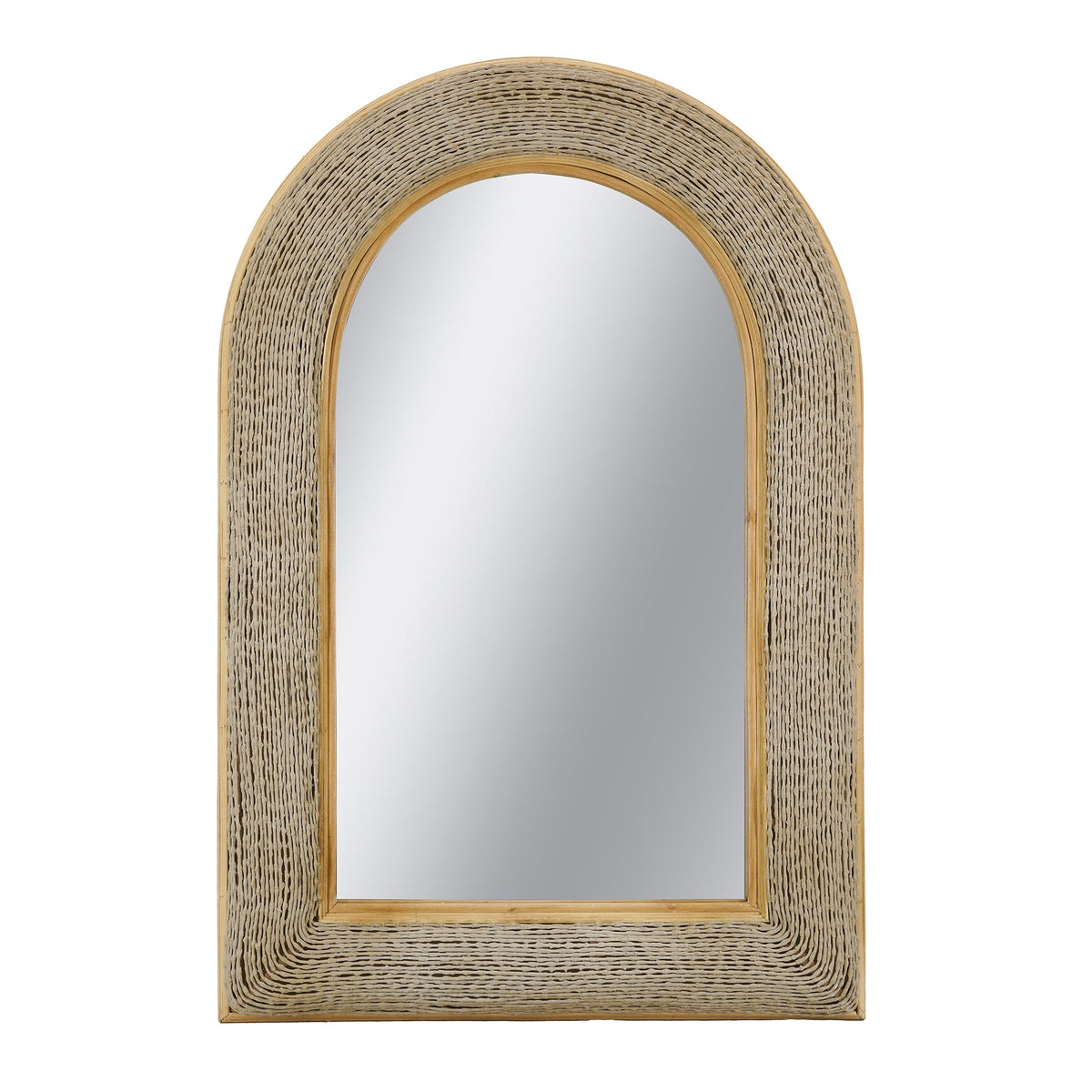24.2"x36" Woven Texture Decorative Arched Mirror, photo 2 of 10