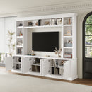 TV Stand With Bookcase, Storage Cabinet With 3 Adjustable Shelves, Living Room Entertainment Center - White by HouseOfZazla