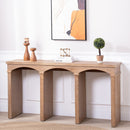 Rustic Archway Console Table – 60" Long Entryway Table with Decorative Arched Legs