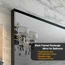 Rectangular Bathroom Mirror Square Angle Metal Frame Wall Mounted Hanging Plates Wall Mount Mirror For Bathroom (Horizontal & Vertical) by HouseOfZazla