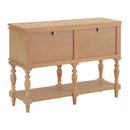 Console Table With 4 Soft Close Drawers, Thick Bottom Shelf For Living Room - Natural by HouseOfZazla