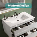 Abay Home Glossy White Ceramic Integrated Bathroom Vanity Sink by HouseOfZazla