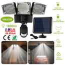 Solar Lights Outdoor 188 LEDs 1600lm Solar Security Lights Motion Sensor Lights 270¡Lighting Angle Waterproof Dusk to Dawn Solar Wall Lights 360¡Rotat