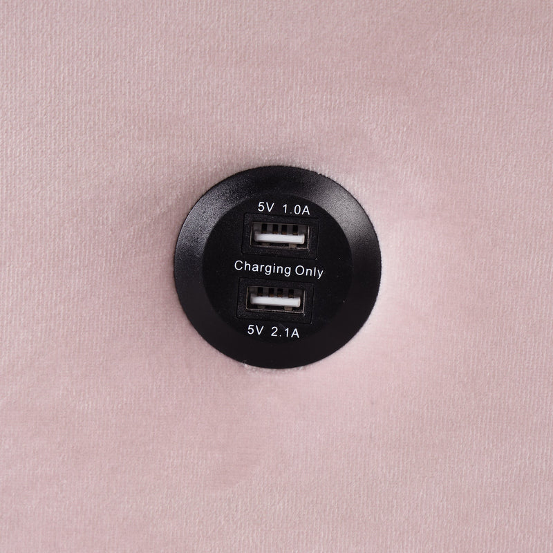 55.3" 4-1 Multi-functional Sofa Bed with Cup Holder and USB Port for Living Room or Apartments Pink