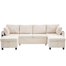 Sectional Sofa Bed With Pull Out Sleeper, USB Ports, Cup Holders by Unique Piece Furniture