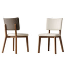 Dining Chair (Set of 2) - White / Deep Walnut by HouseOfZazla