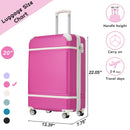 20 IN Luggage 1 Piece with TSA lock, Lightweight Suitcase Spinner Wheels,Carry on Vintage Luggage,Pink