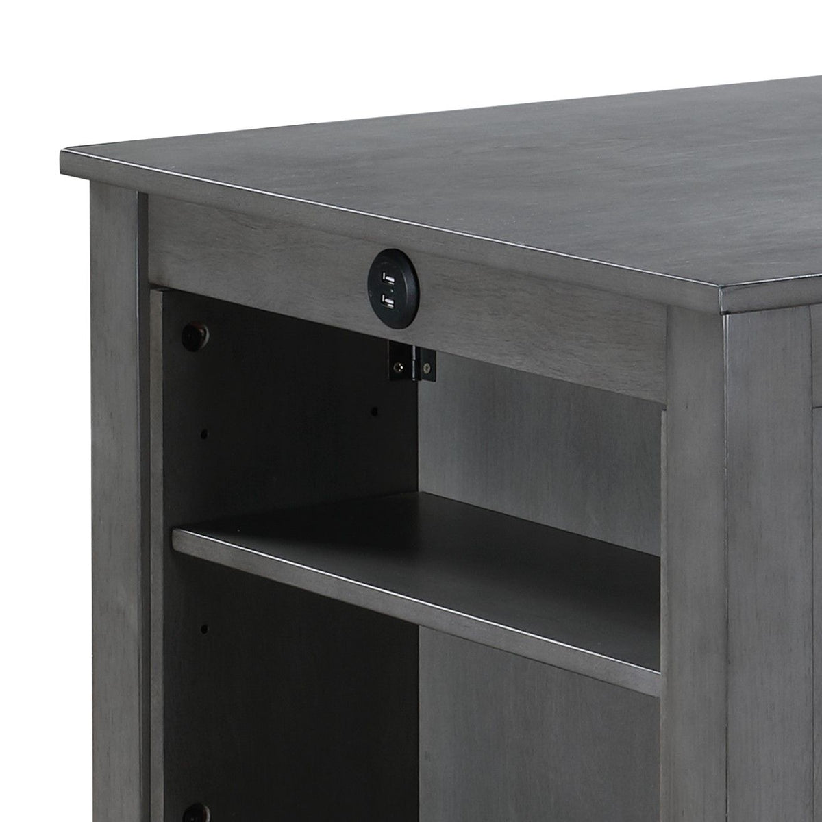 Graham - Small Space Counter Height Dining Table With USB Charging Ports And Shelves, photo 9 of 10
