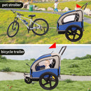 2-in-1 Double 2 Seat Bicycle Bike Trailer Jogger Stroller for Kids Children Foldable Collapsible w/Pivot Front Wheel