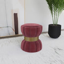 Inez - Round Upholstered Ottoman by HouseOfZazla