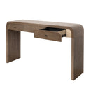 Dark Table with 3-Drawer Storage