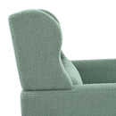 Modern Accent Chair, Teddy Fabric Living Room Chairs Comfy Reading Chair, Mid Century Accent Chair, Lounge Arm Chairs Armchair For Living Room Bedroom - Light Green by HouseOfZazla