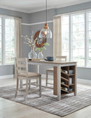 Skempton - Rectangular Counter Table With Storage - White by Unique Piece Furniture