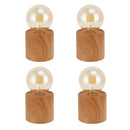Set of 4 Wood Grain Table Lamp 6.5" Tall