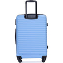 3 Piece Luggage Sets ABS Lightweight Suitcase with Two Hooks, Spinner Wheels, TSA Lock, (20/24/28) LIGHT BLUE
